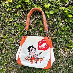 New Betty Boop Shoulder Bag Orange White Retro Cartoon Purse